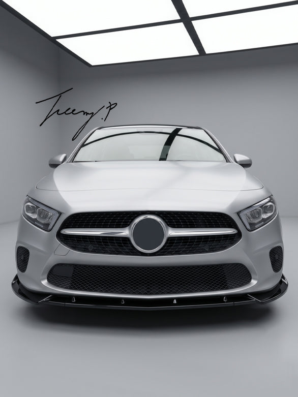 Mercedes A Class W177 V177 gloss black front splitter
