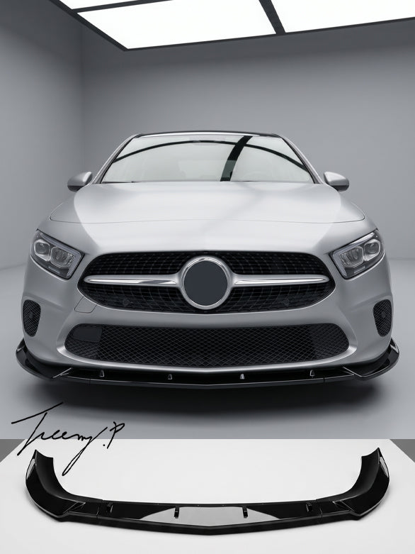 Mercedes A Class W177 V177 gloss black front splitter
