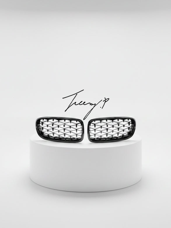 Gloss Black Diamond Kidney Grilles M340 Look Front For BMW 3 Series F30 2012-2019