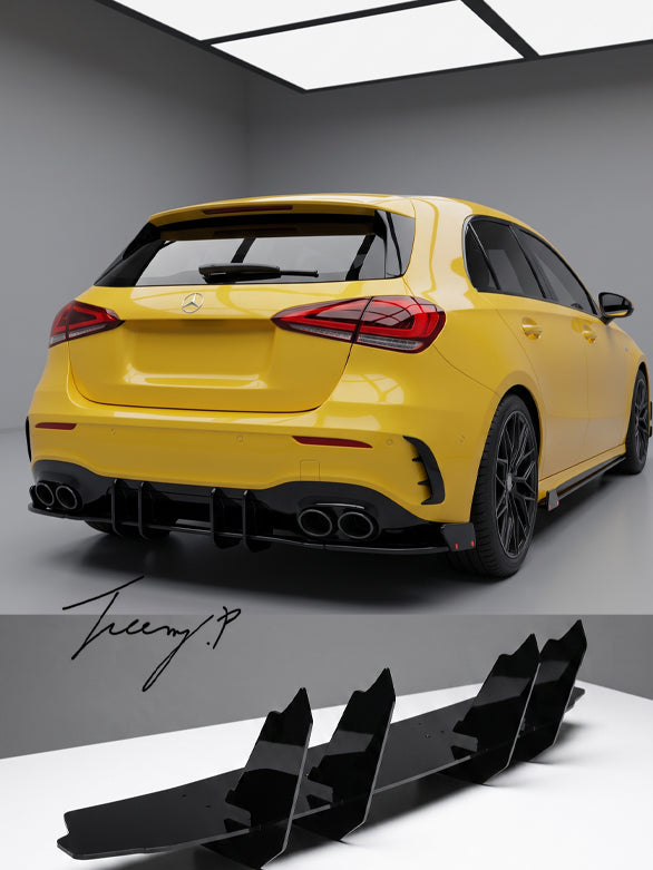 Mercedes A Class W177 rear diffuser splitter
