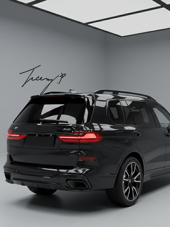 Gloss black body kit with splitter diffuser skirts for BMW X7 G07 2019 to 2023
