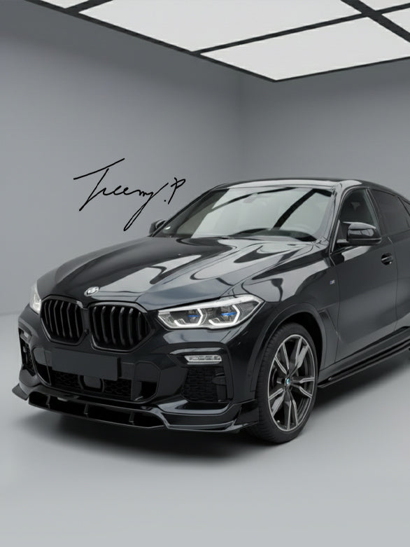 Gloss Black Aero Body Kit Splitter Diffuser Side Skirts For BMW X6 G06 2019-2025