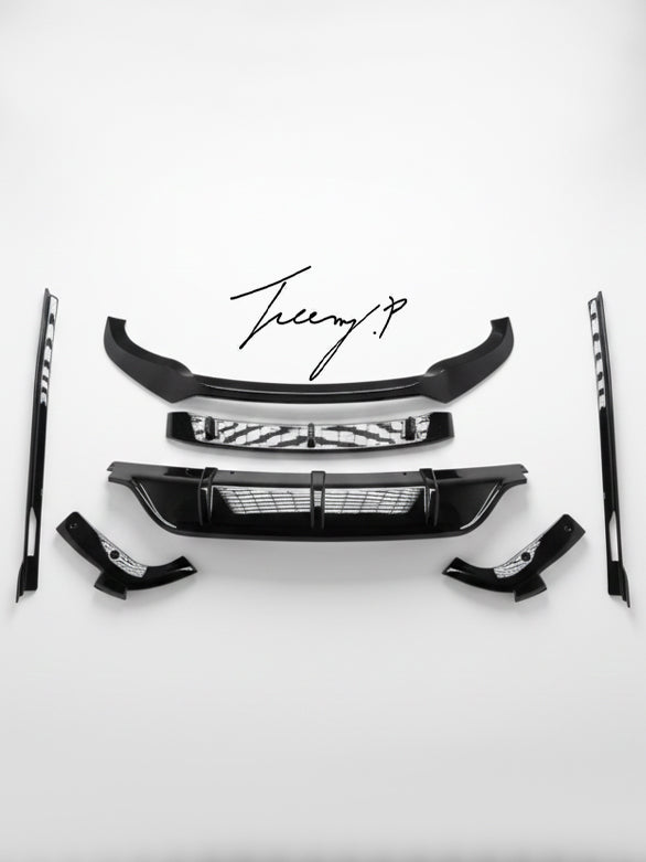 Gloss Black Aero Body Kit Splitter Diffuser Side Skirts For BMW X6 G06 2019-2025