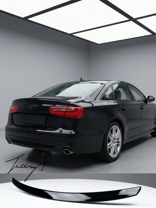 Audi A6 C7 Saloon (2012-2017)  Gloss Black Rear Boot Trunk Lip Spoiler