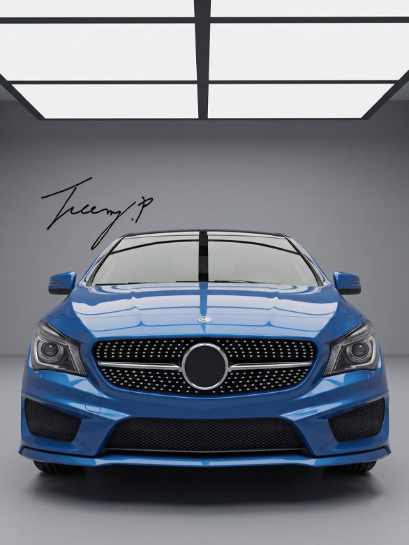 MERCEDES CLA C117 2013 - 2019 GLOSS BLACK DIAMOND STYLE FRONT GRILL GRILLE