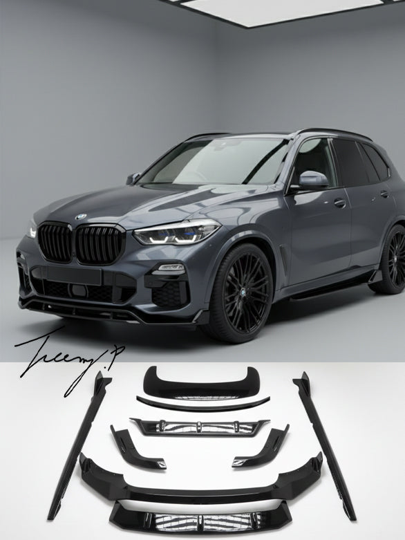 Aero body kit with front splitter rear diffuser and skirts for BMW X5 G05 2019 to 2023
