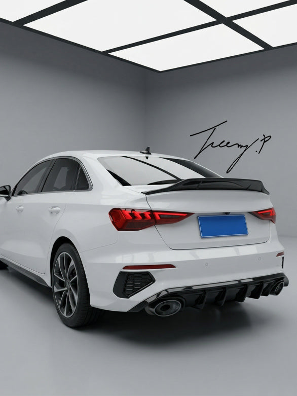 Audi S3 8Y saloon rear PSM high kick ducktail boot spoiler gloss black upgrade 2020+
