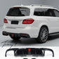 Black rear diffuser with light and tailpipes for Mercedes GLE GLS W166 X166 2015 to 2019
