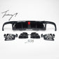 Black rear diffuser with light and tailpipes for Mercedes GLE GLS W166 X166 2015 to 2019
