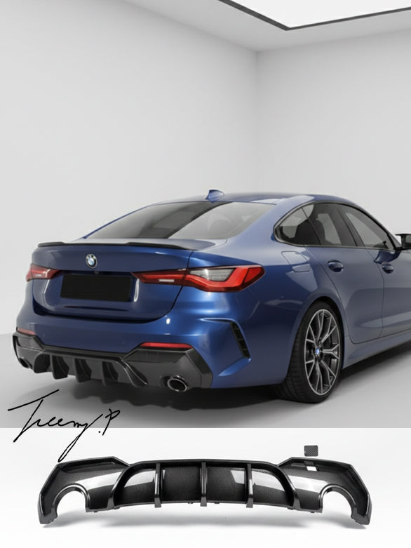 BMW 4 Series G22 G23 carbon style rear diffuser

