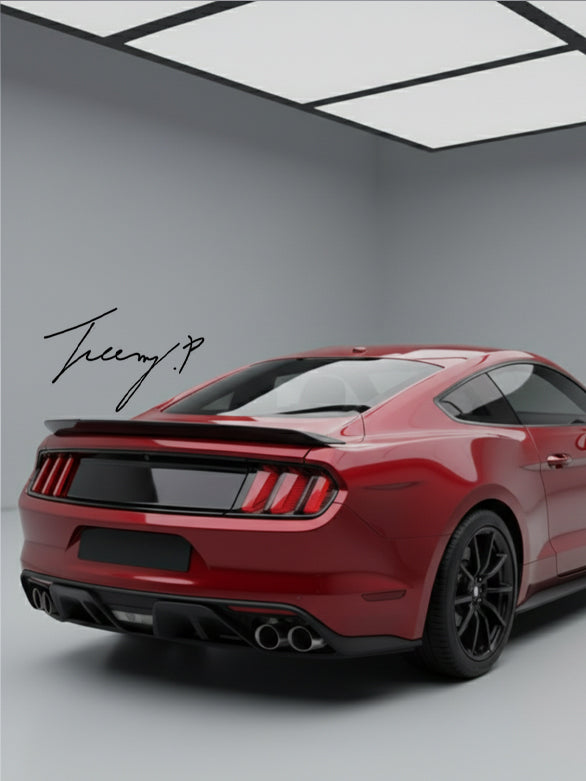 Ford Mustang 2015 to 2022 GT style carbon look rear spoiler wing
