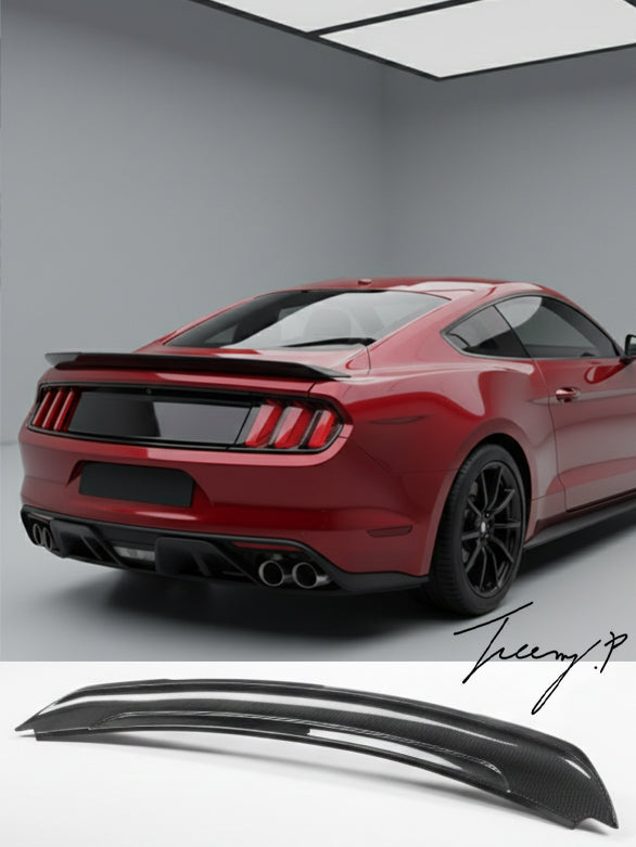 Ford Mustang 2015 to 2022 GT style carbon look rear spoiler wing
