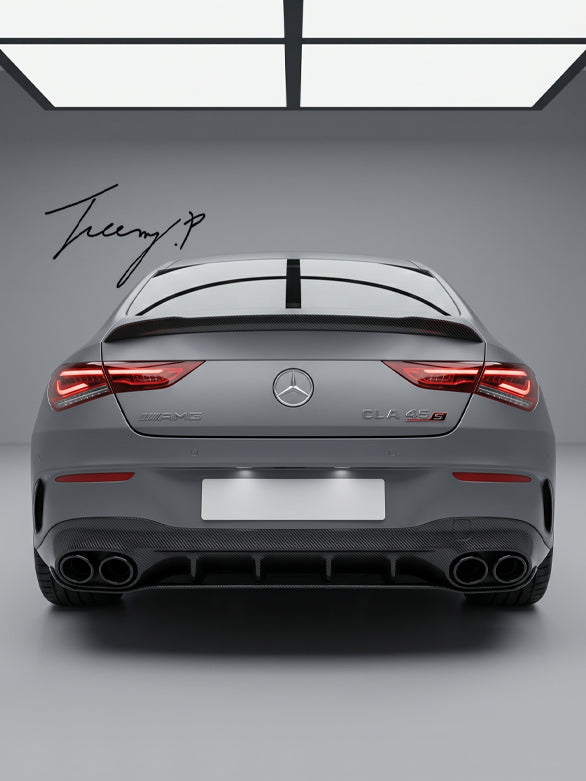 Mercedes CLA C118 W118 carbon fibre effect AMG style rear boot spoiler
