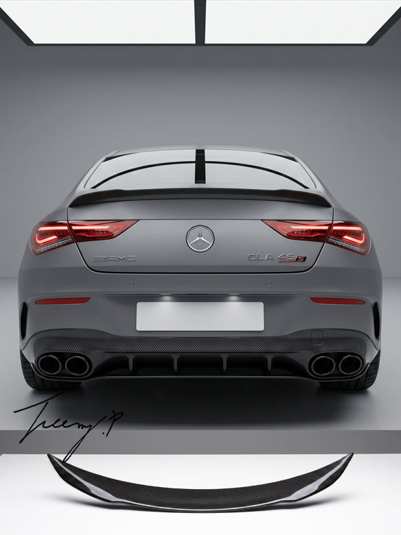 Mercedes CLA C118 W118 carbon fibre effect AMG style rear boot spoiler
