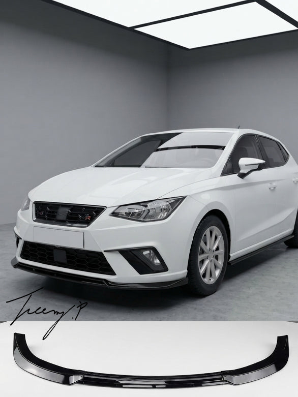 SEAT Ibiza Mk5 6F 2018 gloss black front splitter spoiler lip