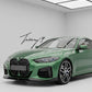 BMW 4 Series G22 G23 M Sport gloss black front lip splitter 2020 to 2023
