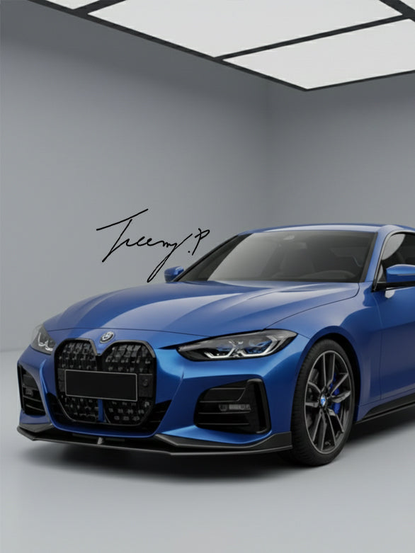 BMW 4 Series G22 G23 M Sport carbon look front splitter lip 2020 to 2023

