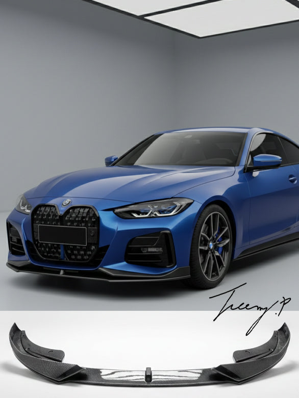 BMW 4 Series G22 G23 M Sport carbon look front splitter lip 2020 to 2023
