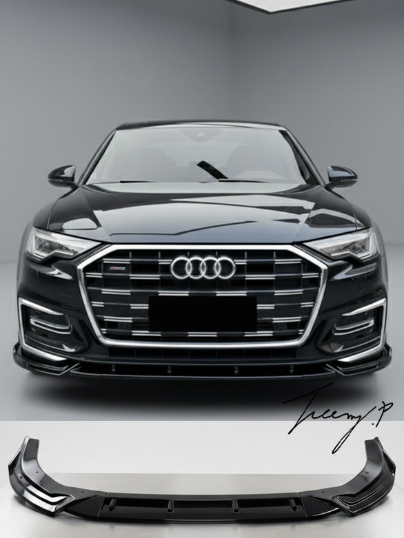 Audi A6 S6 C8 S Line gloss black front lip splitter 2018 to 2025
