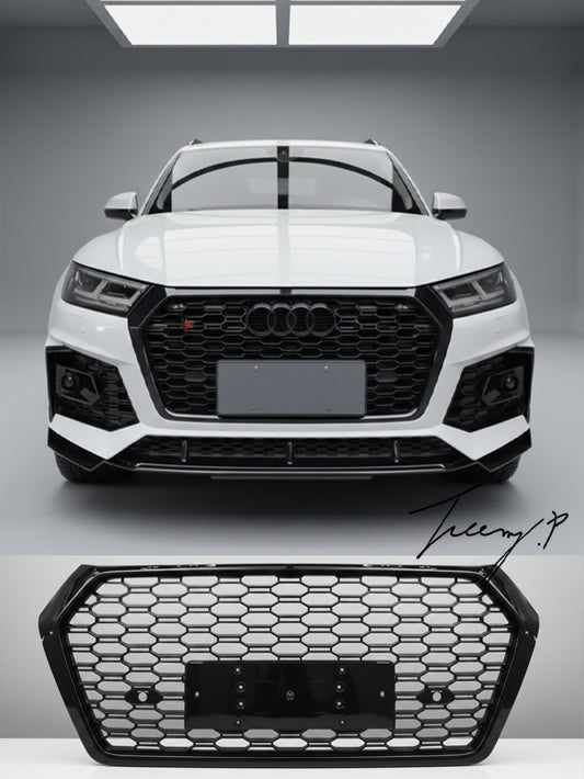 Audi Q5 80A FY RS style honeycomb gloss black front grille 2017 to 2020
