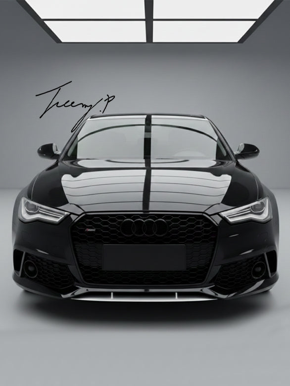 Audi A6 S6 C7 RS6 look gloss black honeycomb front grille 2015 to 2018

