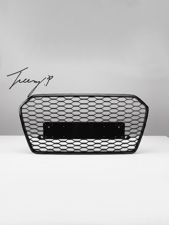 Audi A6 S6 C7 RS6 look gloss black honeycomb front grille 2015 to 2018
