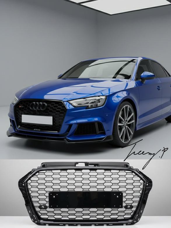 Audi A3 S3 8V facelift RS3 style honeycomb mesh front grille 2016 to 2019
