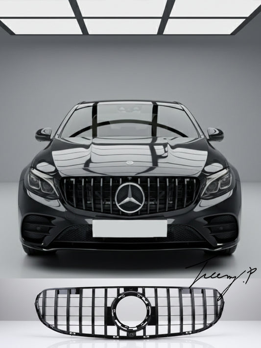 Mercedes GLC Class W253 gloss black Panamericana style front grille 2019 to 2022
