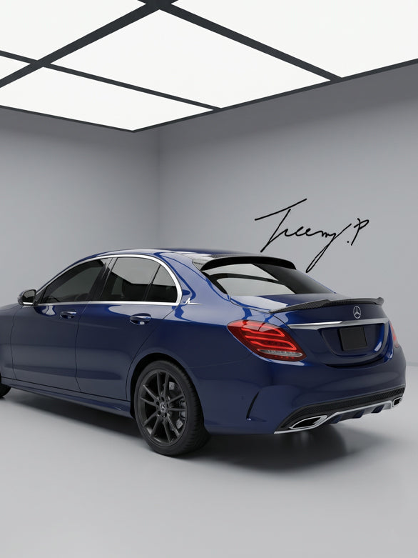 Mercedes E Class W213 carbon fibre effect AMG style rear roof spoiler
