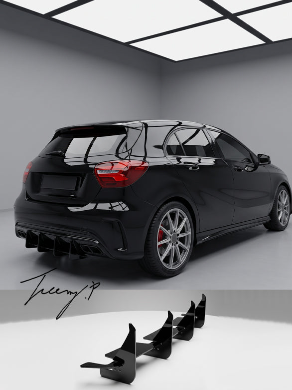 Mercedes A45 AMG W176 gloss black rear bumper blades
