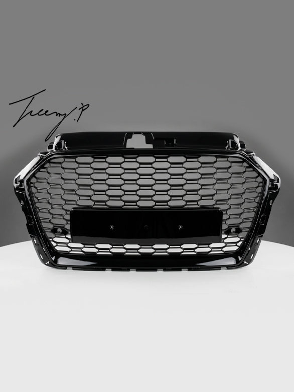 Audi S3 8V RS3 style gloss black honeycomb grille upgrade 2017–2020
