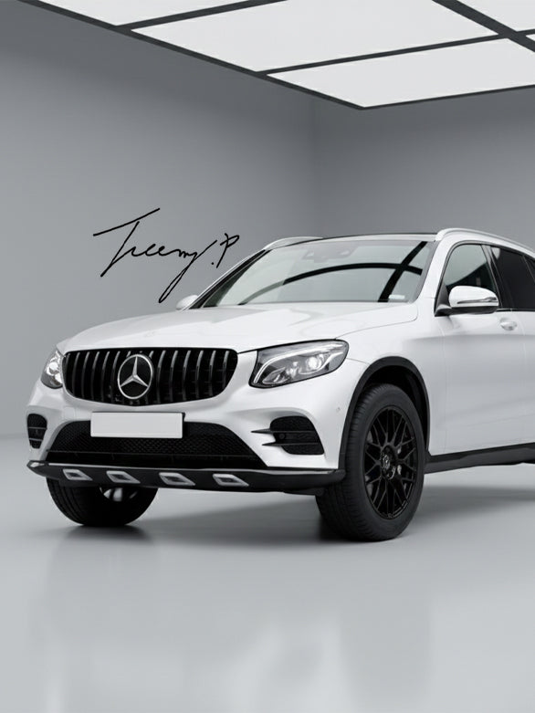 Gloss black Panamericana grille for Mercedes Benz GLC W253 2015–2019
