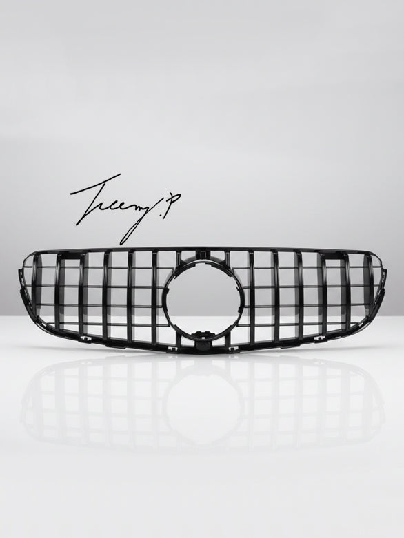 Gloss black Panamericana grille for Mercedes Benz GLC W253 2015–2019
