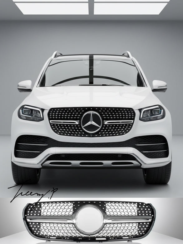 Gloss black Diamond AMG grille for Mercedes Benz X Class 2015–2019
