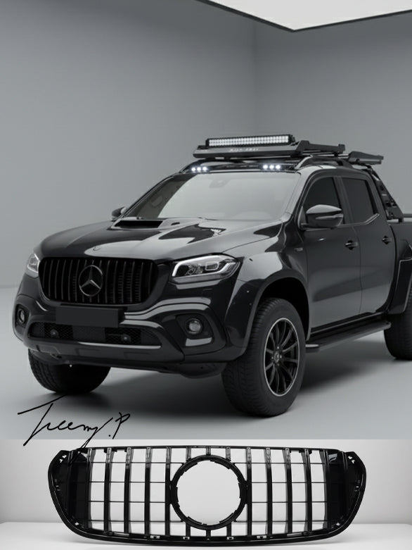 Gloss black Panamericana GT grille for Mercedes Benz X Class 2015–2019