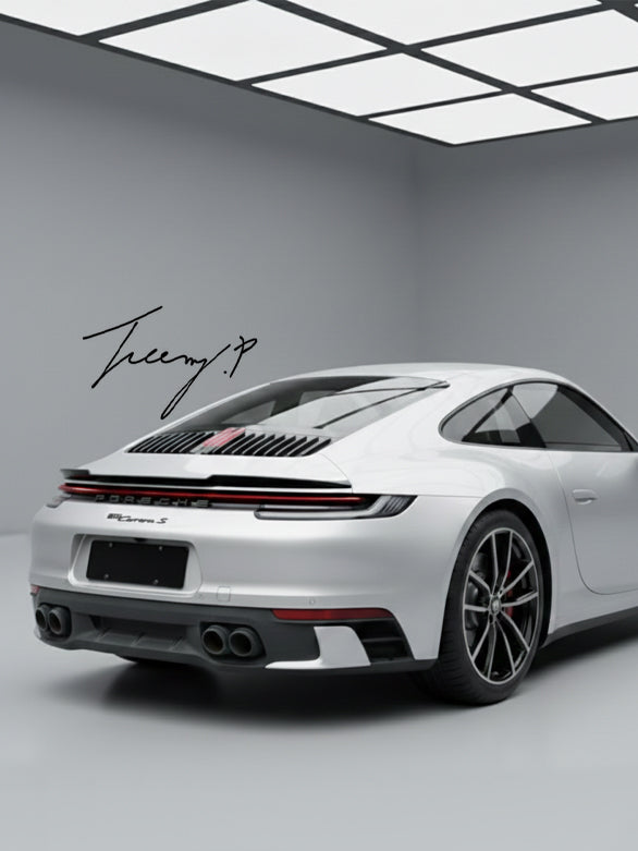 Gloss black rear boot lip spoiler for Porsche 911 Carrera 992 2019+
