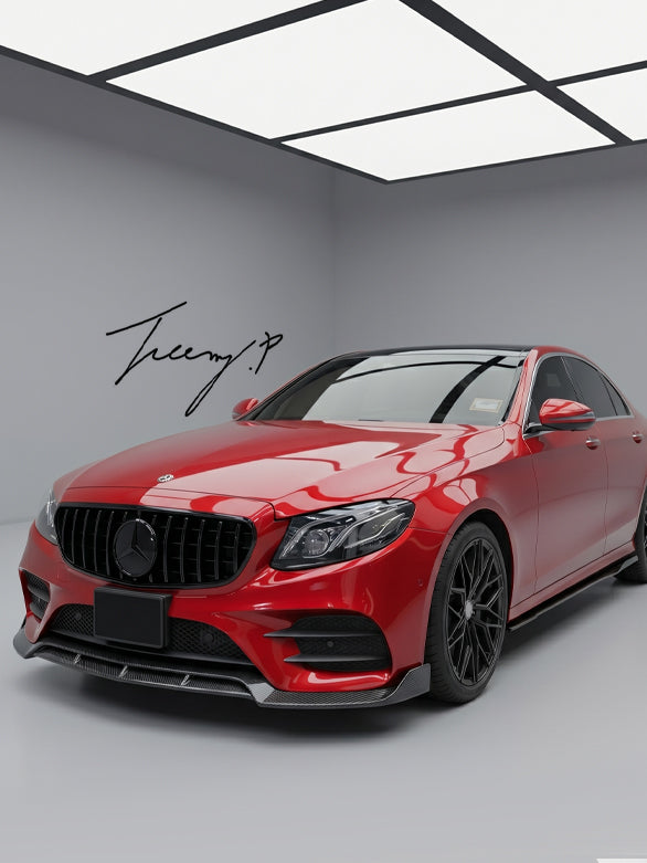 Mercedes E Class W213 facelift carbon effect treen front splitter
