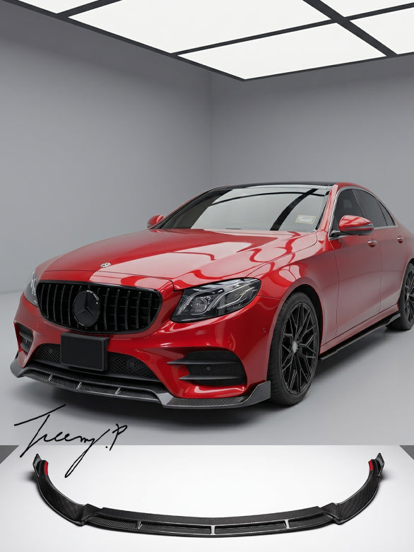 Mercedes E Class W213 facelift carbon effect treen front splitter
