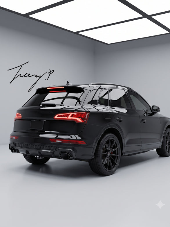 Audi Q5 S Line FY gloss black SQ5 style rear quad exit diffuser
