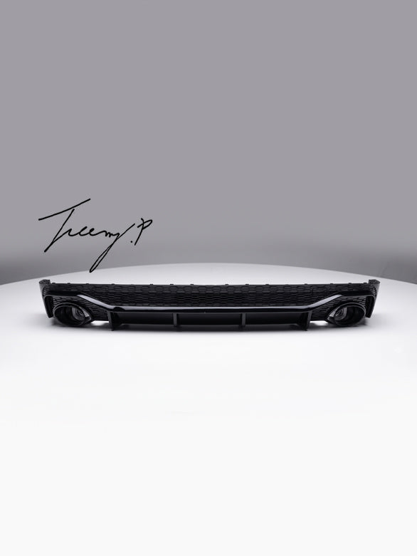 Audi Q5 S Line FY gloss black SQ5 style rear quad exit diffuser
