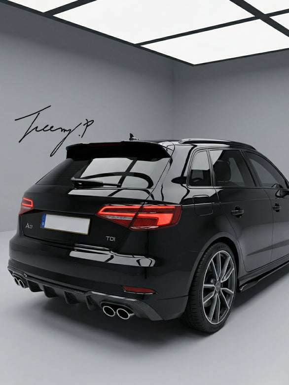 Audi A3 8V hatchback rear roof spoiler top wing lip gloss black 2014–2020
