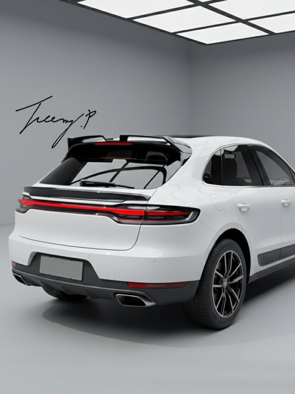 Gloss black rear boot mid wing spoiler for Porsche Macan 2014+
