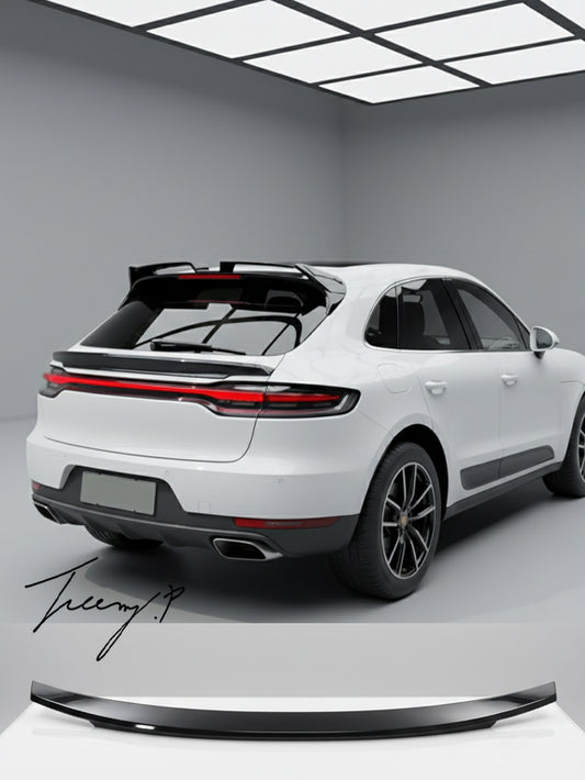 Gloss black rear boot mid wing spoiler for Porsche Macan 2014+
