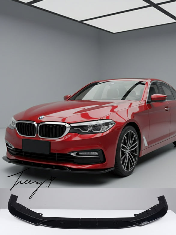 Gloss black front splitter lip for BMW 5 Series G30 G31 2017–2021
