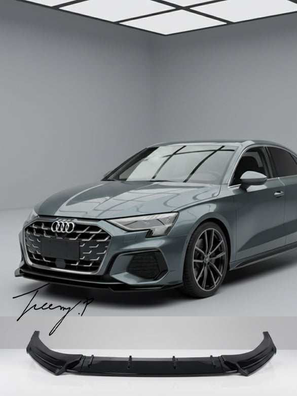 Gloss black front splitter spoiler for Audi A3 S3 S Line 8Y Facelift 2024+
