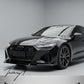 Gloss black front splitter spoiler lip for Audi A7 S7 C8 2017+
