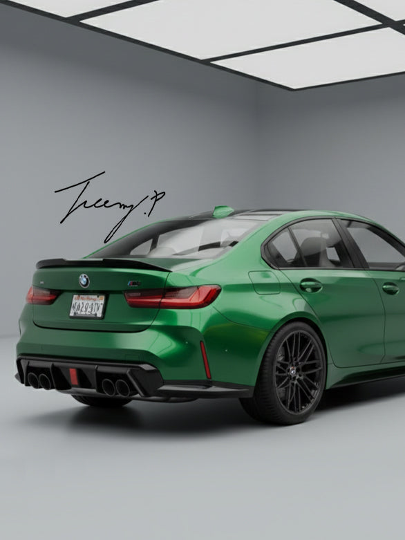 Gloss black rear diffuser with LED for BMW M3 M4 G80 G82 G83 2020+

