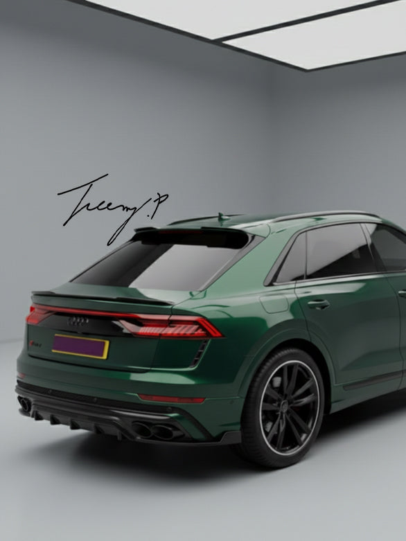 Gloss black rear diffuser lip for Audi Q8 S Line 2018+
