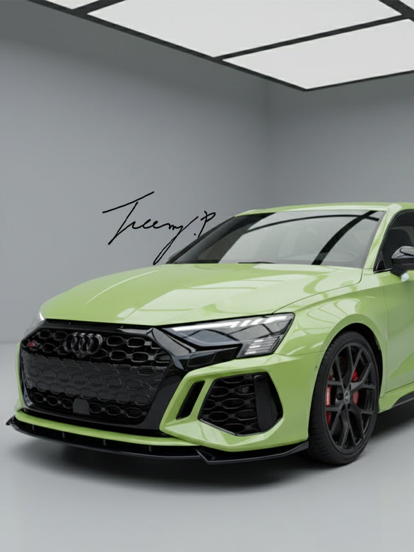 Audi RS3 8Y prefacelift gloss black front splitter spoiler lip
