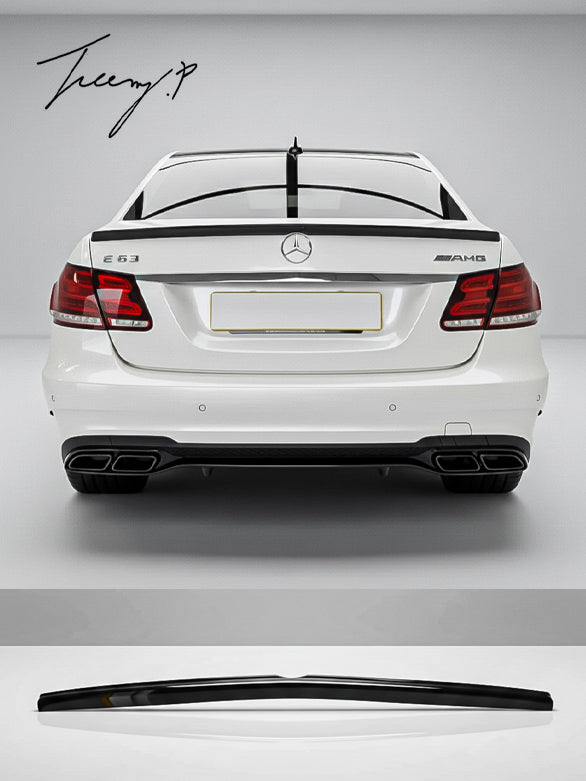 Gloss black rear trunk lip spoiler for Mercedes E-Class W212 2008–2015